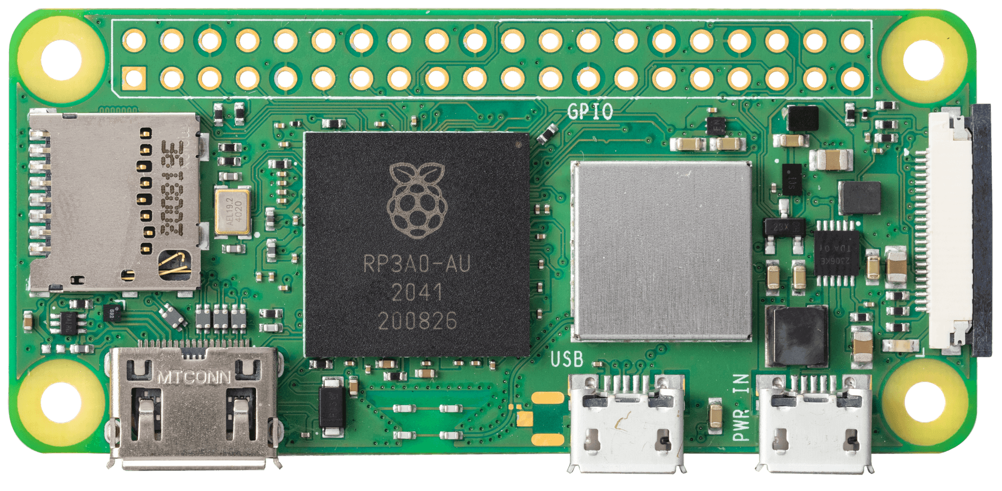 Raspberry Pi Zero 2W — top-down view